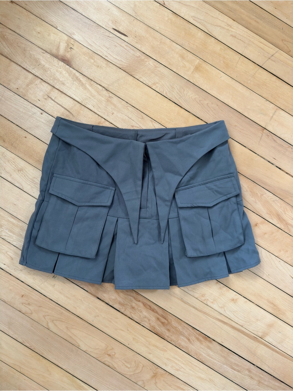 Pleated Mini Skirt with Cargo Pockets
